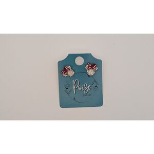 Poise Rhinestone Minnie Mouse Stud Earrings